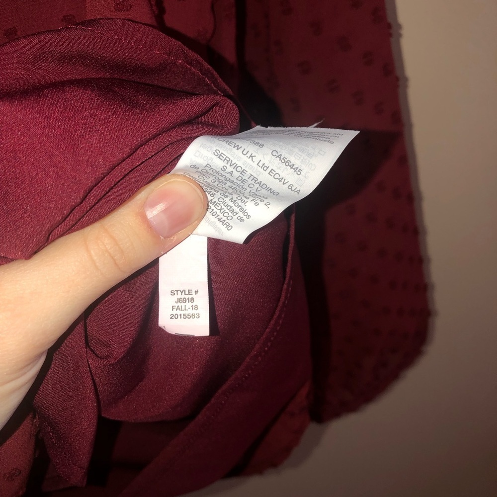 J Crew Factory Ruffle Front Polka Dot Blouse - Picture 5 of 5